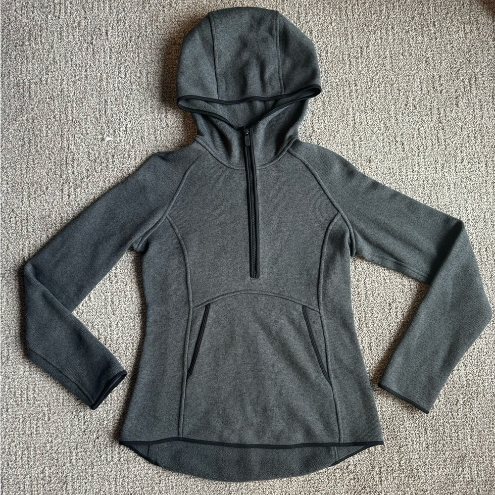 Lululemon Fleece & Thank You Pullover Heathered Black / Black Womens Size 6